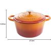 imageCrockPot Artisan Round Enameled Cast Iron Dutch Oven 7Quart Pistachio GreenSunset Orange
