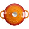 imageCrockPot Artisan Round Enameled Cast Iron Dutch Oven 7Quart Pistachio GreenSunset Orange