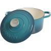 imageCrockPot Artisan Round Enameled Cast Iron Dutch Oven 7Quart Pistachio GreenTeal Ombre