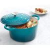 imageCrockPot Artisan Round Enameled Cast Iron Dutch Oven 7Quart Pistachio GreenTeal Ombre