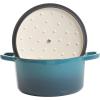 imageCrockPot Artisan Round Enameled Cast Iron Dutch Oven 7Quart Pistachio GreenTeal Ombre