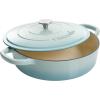 imageCrockPot Crock Pot Artisan Enameled Cast Iron Braiser WLid 5 Quart Scarlet RedAqua