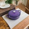 imageCrockPot Crock Pot Artisan Enameled Cast Iron Braiser WLid 5 Quart Scarlet RedLavender Purple