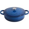 imageCrockPot Crock Pot Artisan Enameled Cast Iron Braiser WLid 5 Quart Scarlet RedSapphire Blue