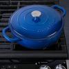 imageCrockPot Crock Pot Artisan Enameled Cast Iron Braiser WLid 5 Quart Scarlet RedSapphire Blue