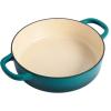 imageCrockPot Crock Pot Artisan Enameled Cast Iron Braiser WLid 5 Quart Scarlet RedTeal Ombre