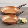 imageGibson Home EcoFriendly Hummington with Induction Base Forged Aluminum NonStick Ceramic Cookware with Soft Touch Bakelite Handle 12Inch Fry Pan Metallic CopperMetallic Copper