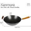 imageKenmore Hammond Flat Bottom Carbon Steel Wok 14Inch BlackBlack