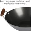 imageKenmore Hammond Flat Bottom Carbon Steel Wok 14Inch BlackBlack