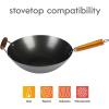 imageKenmore Hammond Flat Bottom Carbon Steel Wok 14Inch BlackBlack
