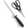 imageKenmore Kane Stainless Steel Forged Triple Riveted Cutlery Knife Block Set 14Piece Glacier BlueBlackAshwood Block