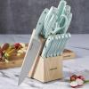 imageKenmore Kane Stainless Steel Forged Triple Riveted Cutlery Knife Block Set 14Piece Glacier BlueGlacier Blue