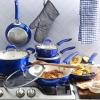 imageKenmore Nonstick Ceramic Coated Forged Aluminum Induction Cookware 2PC  Fry Pan Set Metallic BlueMetallic Blue