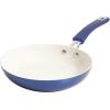 imageKenmore Nonstick Ceramic Coated Forged Aluminum Induction Cookware 2PC  Fry Pan Set Metallic BlueMetallic Blue