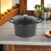 imageMARTHA STEWART Gatwick 7 QT Enamel Cast Iron Dutch Oven LavenderBlack Matte