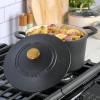 imageMARTHA STEWART Gatwick 7 QT Enamel Cast Iron Dutch Oven LavenderBlack Matte