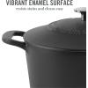 imageMARTHA STEWART Gatwick 7 QT Enamel Cast Iron Dutch Oven LavenderBlack Matte