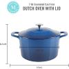 imageMARTHA STEWART Gatwick 7 QT Enamel Cast Iron Dutch Oven LavenderClassic Blue