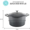 imageMARTHA STEWART Gatwick 7 QT Enamel Cast Iron Dutch Oven LavenderClassic Gray