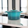 imageMARTHA STEWART Gatwick 7 QT Enamel Cast Iron Dutch Oven LavenderEmerald Ombre
