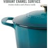 imageMARTHA STEWART Gatwick 7 QT Enamel Cast Iron Dutch Oven LavenderEmerald Ombre
