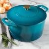 imageMARTHA STEWART Gatwick 7 QT Enamel Cast Iron Dutch Oven LavenderEmerald Ombre