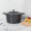 imageMARTHA STEWART Gatwick 7 QT Enamel Cast Iron Dutch Oven LavenderGrey