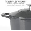 imageMARTHA STEWART Gatwick 7 QT Enamel Cast Iron Dutch Oven LavenderGrey