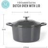 imageMARTHA STEWART Gatwick 7 QT Enamel Cast Iron Dutch Oven LavenderGrey