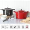 imageMARTHA STEWART Gatwick 7 QT Enamel Cast Iron Dutch Oven LavenderGun Metal Gray