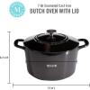 imageMARTHA STEWART Gatwick 7 QT Enamel Cast Iron Dutch Oven LavenderGun Metal Gray
