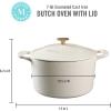 imageMARTHA STEWART Gatwick 7 QT Enamel Cast Iron Dutch Oven LavenderLinen w Gold Knob