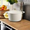 imageMARTHA STEWART Gatwick 7 QT Enamel Cast Iron Dutch Oven LavenderLinen w Gold Knob