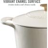 imageMARTHA STEWART Gatwick 7 QT Enamel Cast Iron Dutch Oven LavenderLinen w Gold Knob