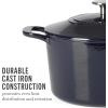 imageMARTHA STEWART Gatwick 7 QT Enamel Cast Iron Dutch Oven LavenderNavy Blue