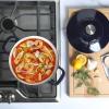 imageMARTHA STEWART Gatwick 7 QT Enamel Cast Iron Dutch Oven LavenderNavy Blue