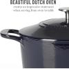 imageMARTHA STEWART Gatwick 7 QT Enamel Cast Iron Dutch Oven LavenderNavy Blue