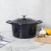 imageMARTHA STEWART Gatwick 7 QT Enamel Cast Iron Dutch Oven LavenderNavy Blue