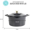 imageMARTHA STEWART Gatwick 7 QT Enamel Cast Iron Dutch Oven LavenderNavy w Gold Knob