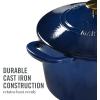 imageMARTHA STEWART Gatwick 7 QT Enamel Cast Iron Dutch Oven LavenderNavy w Gold Knob