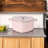 imageMARTHA STEWART Gatwick 7 QT Enamel Cast Iron Dutch Oven LavenderPink Heart Shaped