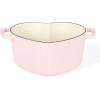 imageMARTHA STEWART Gatwick 7 QT Enamel Cast Iron Dutch Oven LavenderPink Heart Shaped