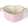 imageMARTHA STEWART Gatwick 7 QT Enamel Cast Iron Dutch Oven LavenderPink Heart Shaped