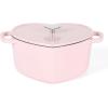imageMARTHA STEWART Gatwick 7 QT Enamel Cast Iron Dutch Oven LavenderPink Heart Shaped