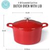imageMARTHA STEWART Gatwick 7 QT Enamel Cast Iron Dutch Oven LavenderRed