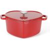imageMARTHA STEWART Gatwick 7 QT Enamel Cast Iron Dutch Oven LavenderRed Heart Shaped
