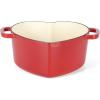 imageMARTHA STEWART Gatwick 7 QT Enamel Cast Iron Dutch Oven LavenderRed Heart Shaped