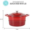 imageMARTHA STEWART Gatwick 7 QT Enamel Cast Iron Dutch Oven LavenderRed Ombre
