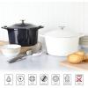 imageMARTHA STEWART Gatwick 7 QT Enamel Cast Iron Dutch Oven LavenderWhite Matte