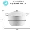 imageMARTHA STEWART Gatwick 7 QT Enamel Cast Iron Dutch Oven LavenderWhite Matte